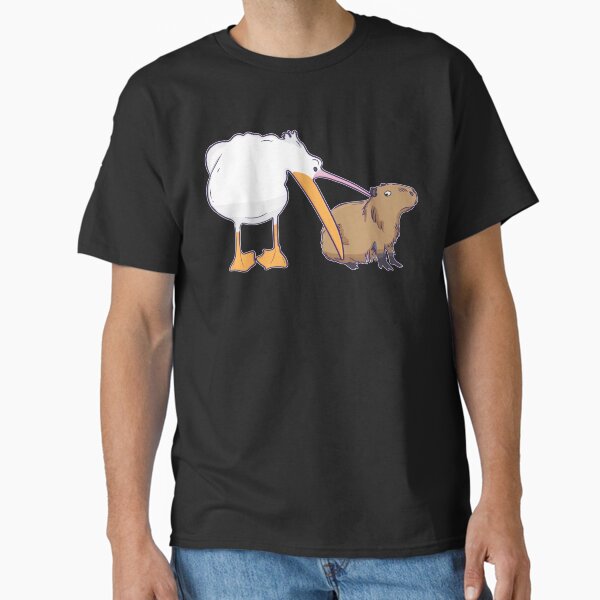 Item preview, Pelican Tries to Eat Capybara Funny Cute Meme designed and sold by alltheprints.
