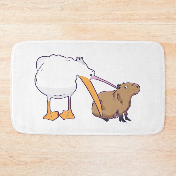 Item preview, Pelican Tries to Eat Capybara Funny Cute Meme designed and sold by alltheprints.