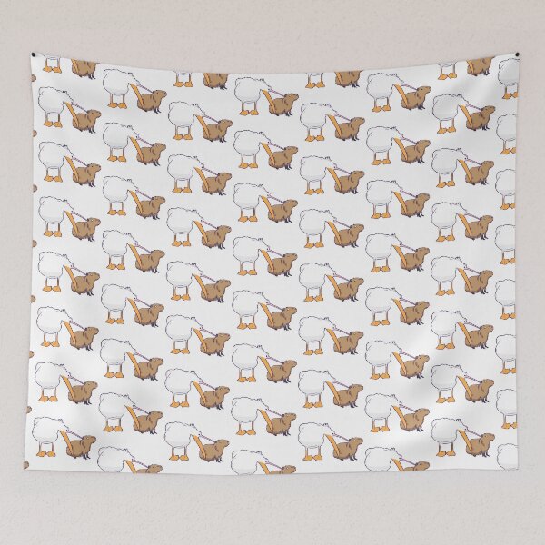 Item preview, Pelican Tries to Eat Capybara Funny Cute Meme designed and sold by alltheprints.