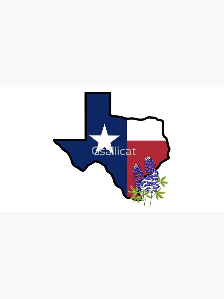 Thumbnail 6 of 6, Bucket Hat, State of Texas Flag with State Flower Bluebonnet designed and sold by Gsallicat.