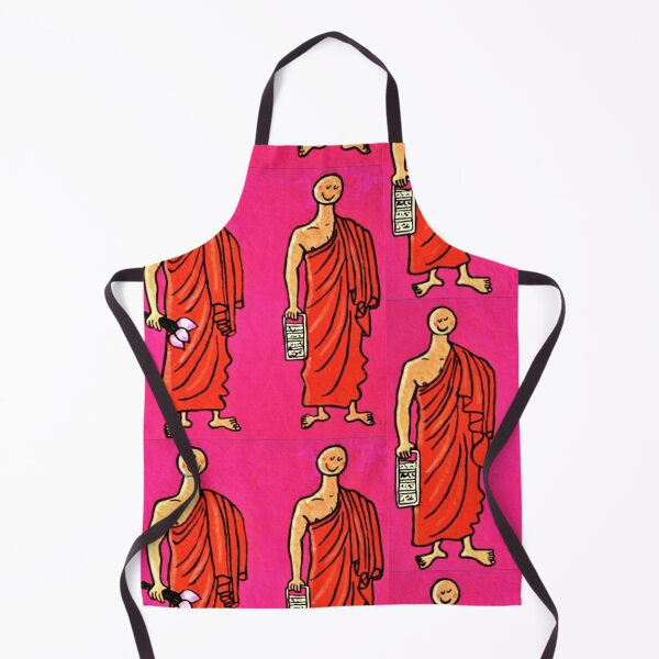 Item preview, Three Monks on Fuchsia Background designed and sold by StefDelapree.