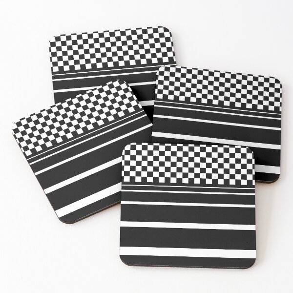 Item preview, Black and White Checkered and Lines Pattern designed and sold by LayraBlacks.