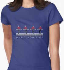 PIXEL8 | Music Non Stop | Red Women's Fitted T-Shirt