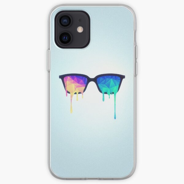 Psychedelic Nerd Glasses with Melting LSD/Trippy Color Triangles iPhone Soft Case