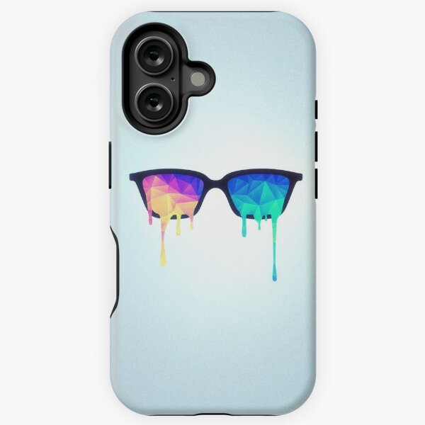 Psychedelic Nerd Glasses with Melting LSD/Trippy Color Triangles iPhone Tough Case