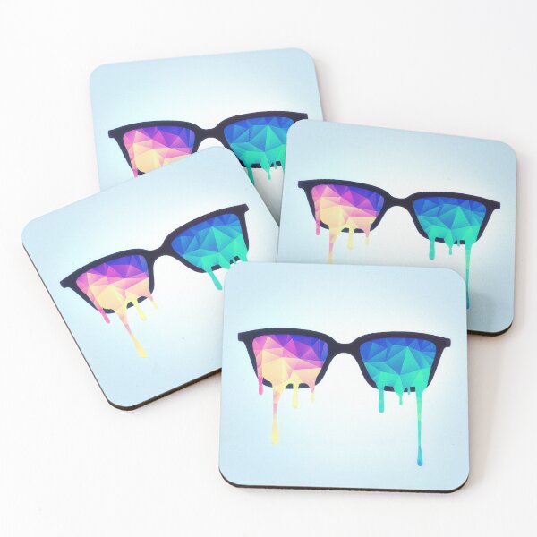 Item preview, Psychedelic Nerd Glasses with Melting LSD/Trippy Color Triangles designed and sold by badbugs.