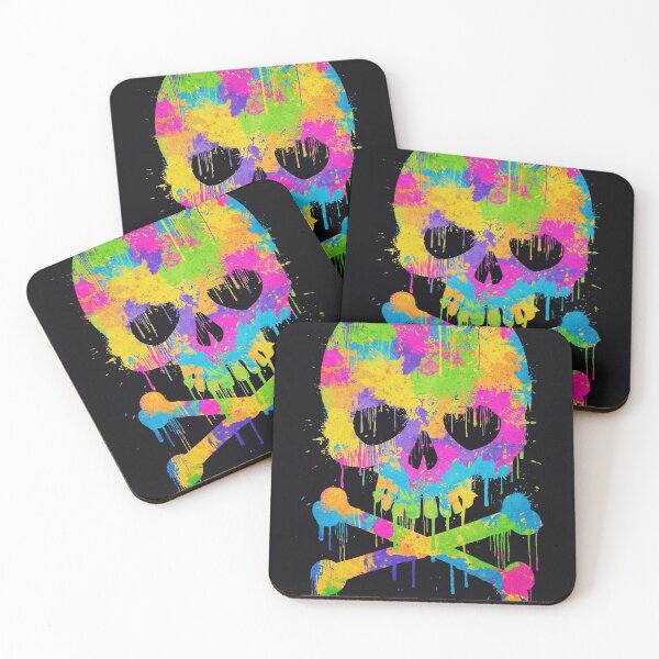 Item preview, Abstract Trendy Graffiti Watercolor Skull  designed and sold by badbugs.