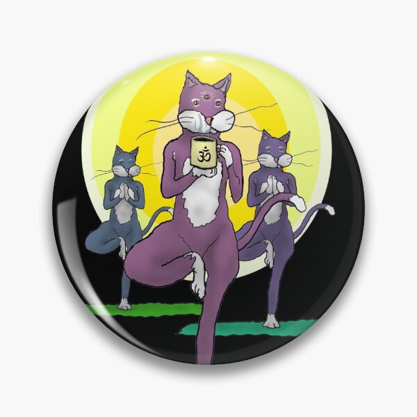 Item preview, Yoga Cats and Coffee - Tree Pose - Third Eye Open - Funny Cartoon designed and sold by davidscohen.