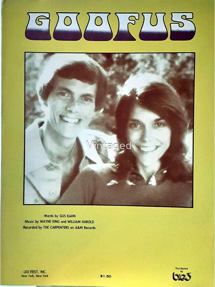 "Tha Carpenters, Goofus, Sheet Music, Karen, Richard" Sticker for Sale