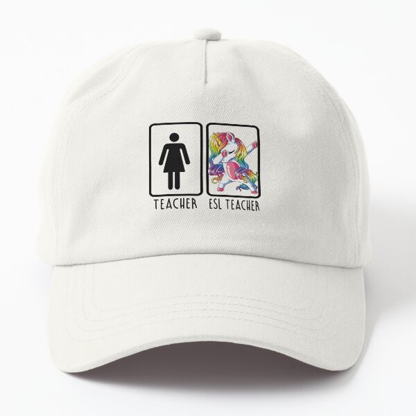 Funny Unicorn Dabbing Teacher ESL Teacher Back To School, First Day Of School Gifts Dad Hat