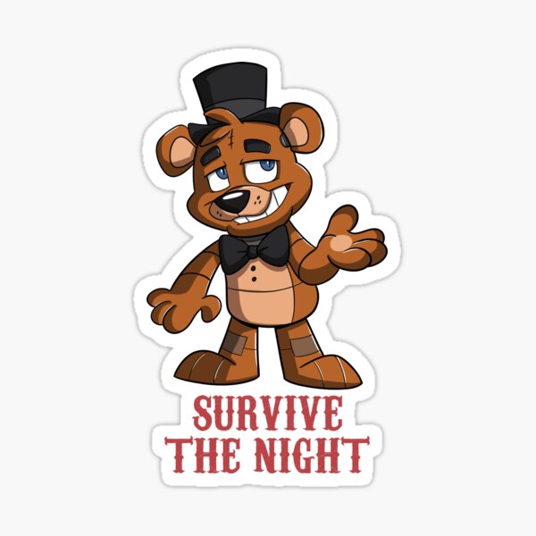 FNaF 1 Freddy Fazbear Head, Five Nights at Freddy's Sticker by  akushibluepaws