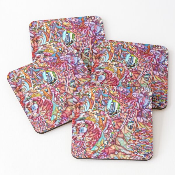 Item preview, ambrosia drops, in  garden of eden, pink, optimistic painting, seamless pattern, designed and sold by Maria Mihailova.