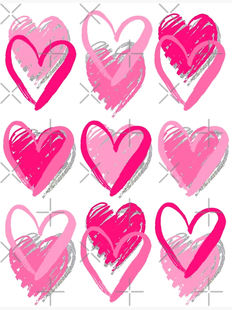 Hearts Pink Sticker – JC Designs