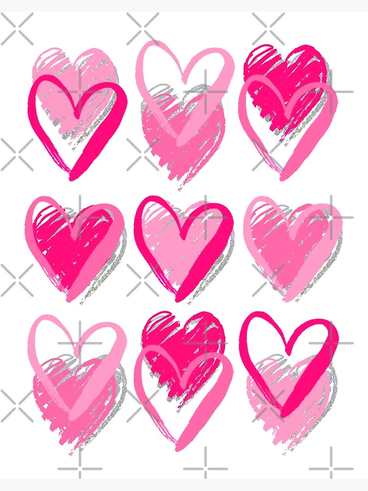 pink layered heart  Sticker for Sale by mollsdesignss