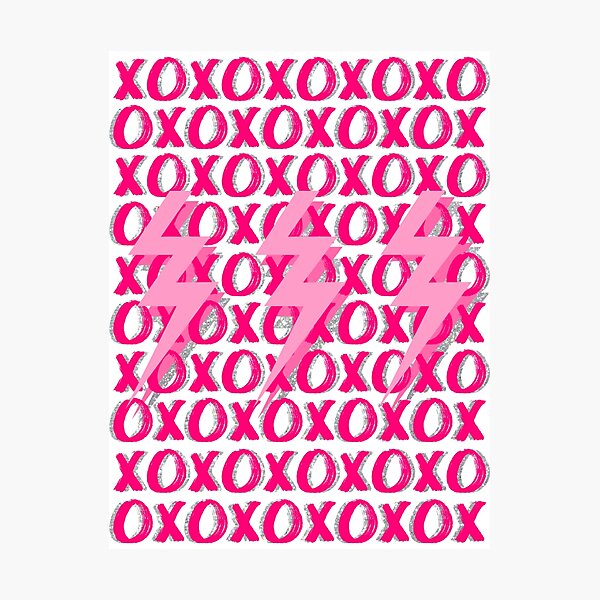 xoxo lightning bolts - pink Photographic Print