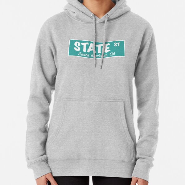 State Street Sign- Teal Blue Pullover Hoodie