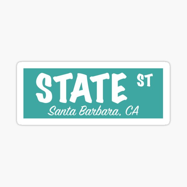 State Street Sign- Teal Blue Sticker