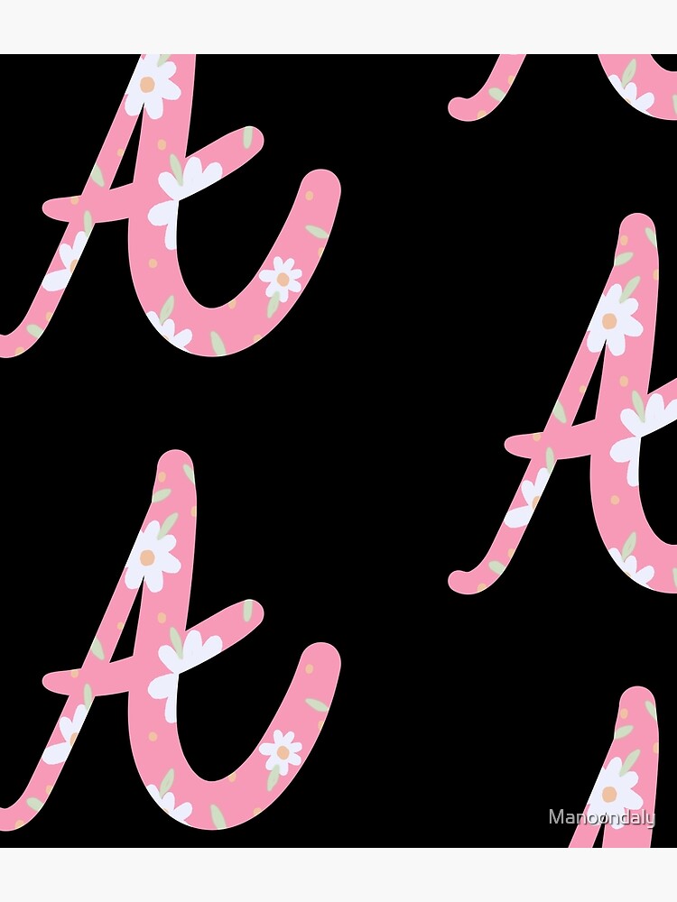 Flowers letter A, Pink Letter cute flowers graphic, Flora letter  Backpack for Sale by Manoondaly