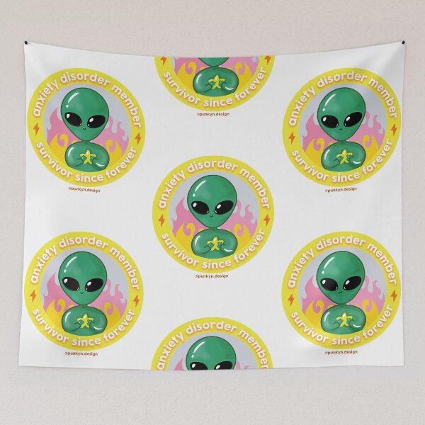 Item preview, Punky the Anxiety Survivor Alien designed and sold by PunkynDesign.