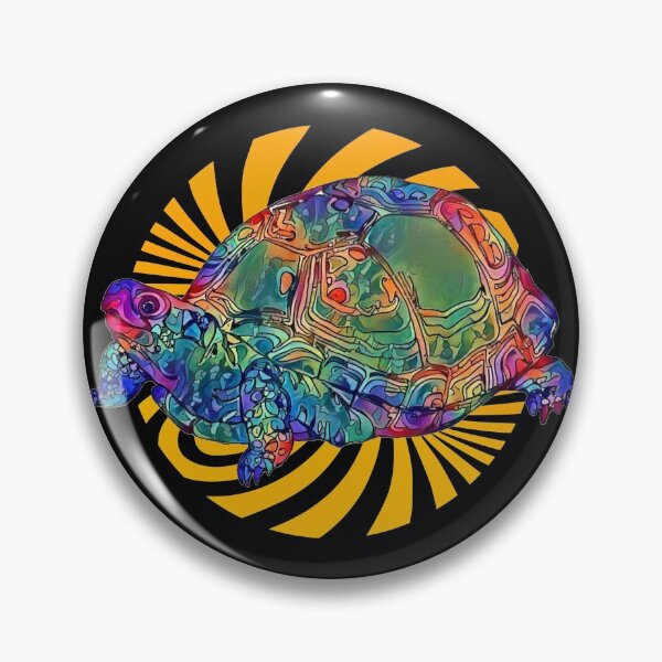 Item preview, Trippy Turtle - Vintage Hippie Terrapin - Happy Vibe designed and sold by ittybittyowl.