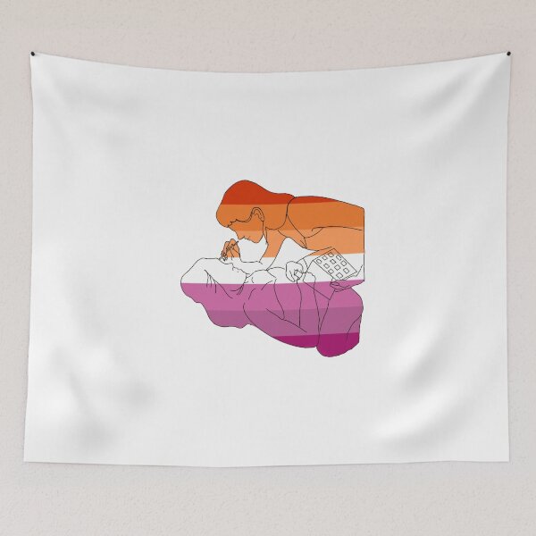 Item preview, Girls Doing Makeup // Lesbian flag designed and sold by mjalred.