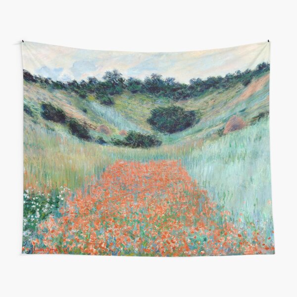 1885-Claude Monet-Poppy Field in a Hollow near Giverny-65 x 81 Tapestry
