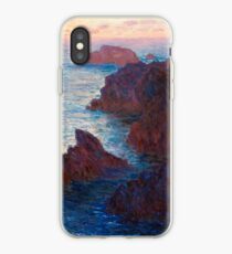 1886-Claude Monet-Rocks at Belle-lle, Port-Domois-65 x 81 iPhone Case