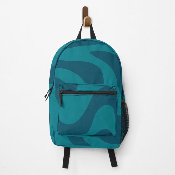 Item preview, Retro Liquid Swirl Abstract Pattern Square in Moroccan Teal and Blue designed and sold by kierkegaard.