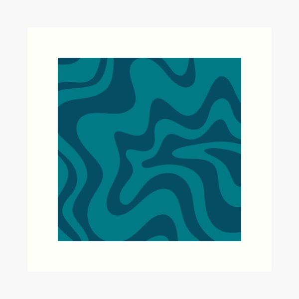 Item preview, Retro Liquid Swirl Abstract Pattern Square in Moroccan Teal and Blue designed and sold by kierkegaard.
