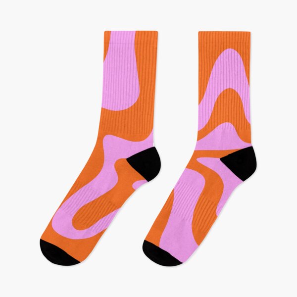 Item preview, Retro Liquid Swirl Abstract Pattern Square in Hot Pink and Red-Orange designed and sold by kierkegaard.