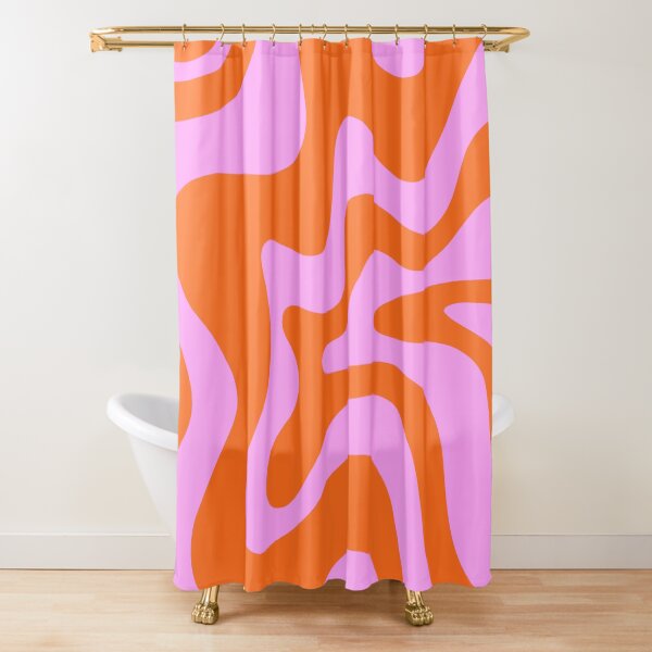 Item preview, Retro Liquid Swirl Abstract Pattern Square in Hot Pink and Red-Orange designed and sold by kierkegaard.