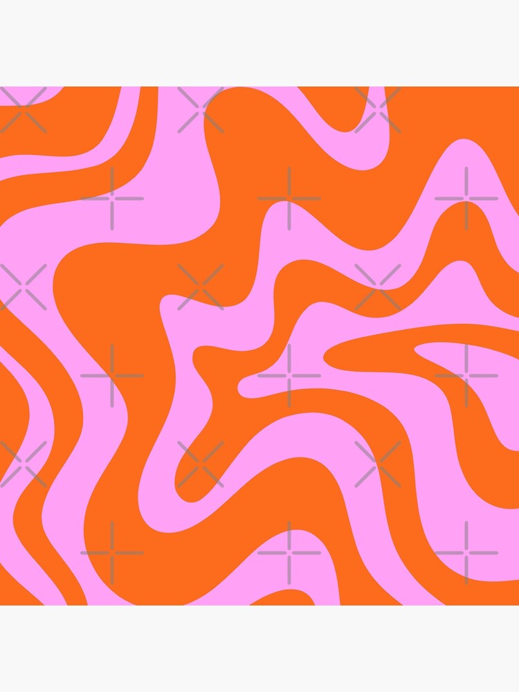 Retro Liquid Swirl Abstract Pattern Square in Hot Pink and Red-Orange  Photographic Print for Sale by kierkegaard