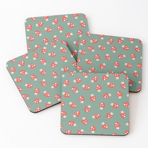 Item preview, Forest Green Mushroom Pattern designed and sold by olivejade.
