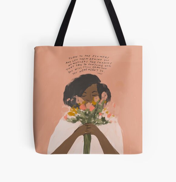 Item preview, Turn to the flowers - inspirational quote and African American black woman designed and sold by morgansgoods.
