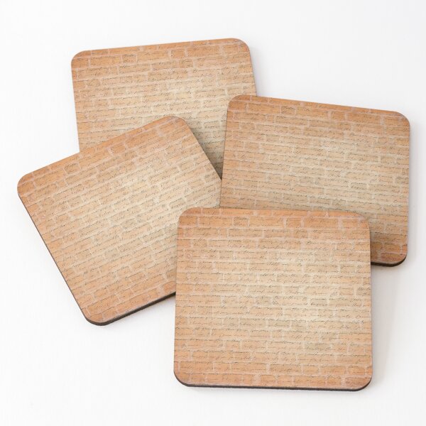 Item preview, Vintage Brick Pattern With Illegible Script designed and sold by IconicFinds.