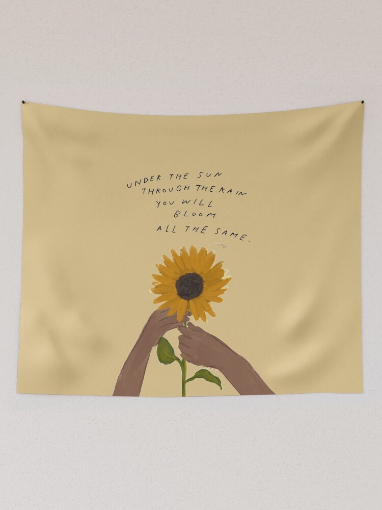 Sunflower tapestry 2025 with quote