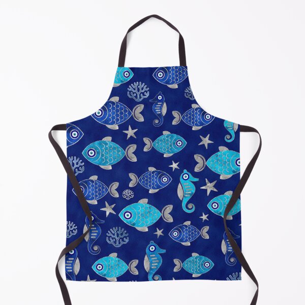 Item preview, Fish and Seahorse Evil Eye Pattern designed and sold by k9printart.
