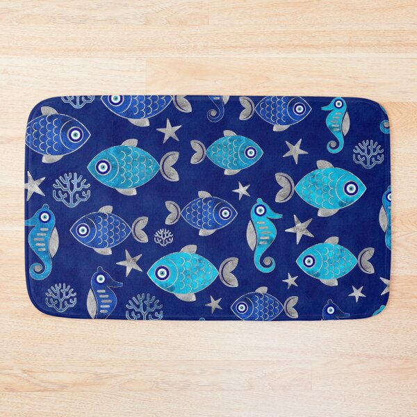 Item preview, Fish and Seahorse Evil Eye Pattern designed and sold by k9printart.