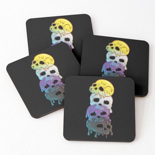 Item preview, Non-binary Pride Flag Goth Skulls Nonbinary designed and sold by Irene Koh.