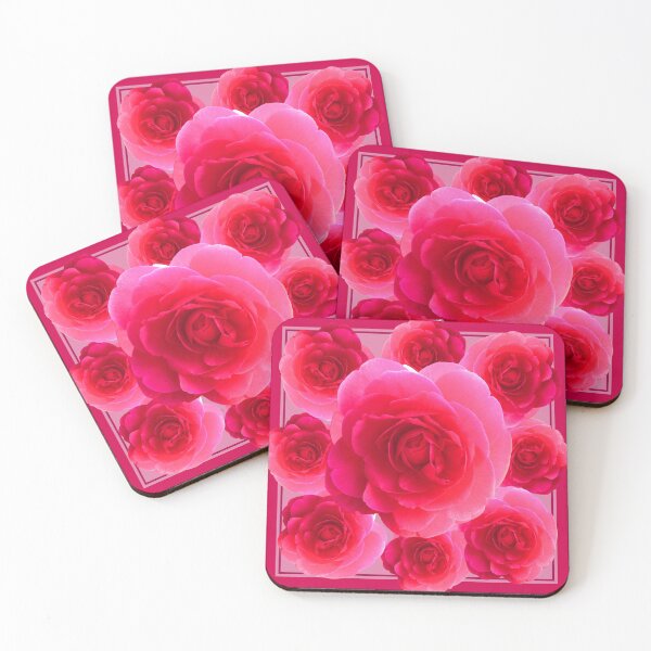 Item preview, Pink melon camellia with borders designed and sold by SueKnox.