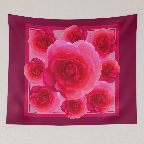 Item preview, Pink melon camellia with borders designed and sold by SueKnox.