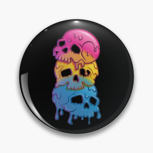 Item preview, Pansexual Flag Goth Skulls Pan Pride designed and sold by Irene Koh.