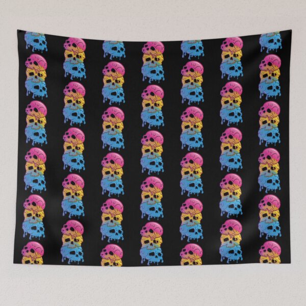 Item preview, Pansexual Flag Goth Skulls Pan Pride designed and sold by Irene Koh.