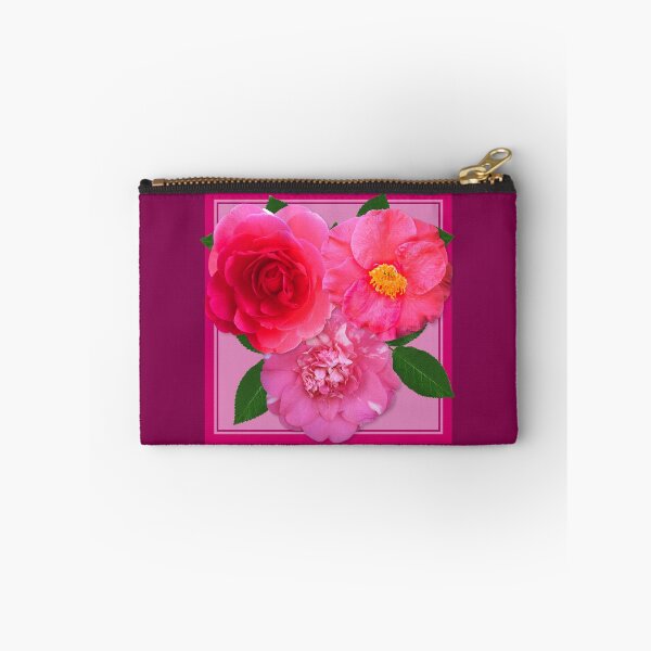 Artikelvorschau, Rosa Kamelienblumenschal und Bordüren and entworfen und verkauft von SueKnox.