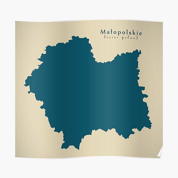 Modern Map Malopolskie Voivodship Map Poland Pl Poster By Ingomenhard Redbubble 1195