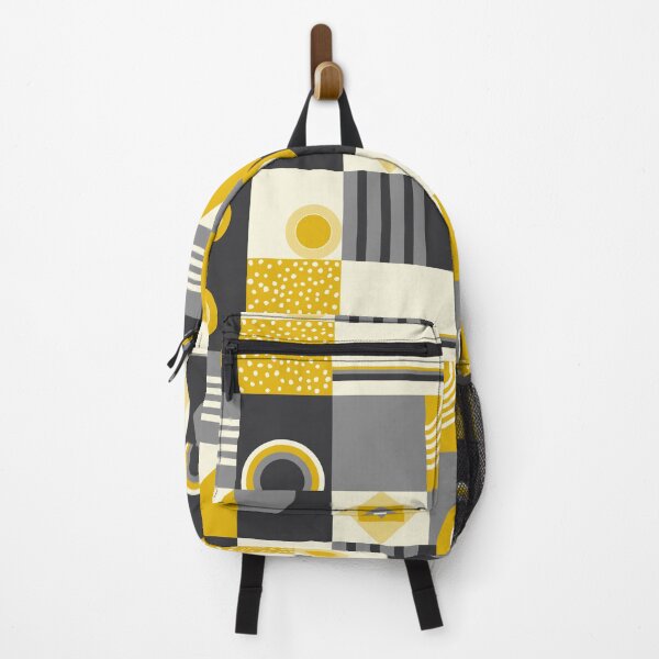 Item preview, Geometric Grey Yellow and Black Retro Pattern designed and sold by Dizzywonders.