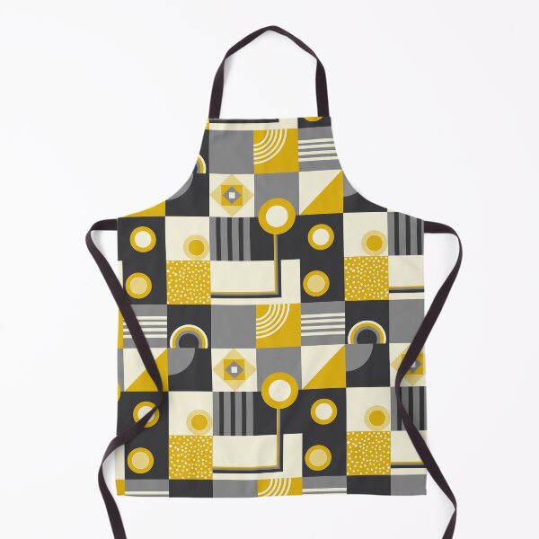 Item preview, Geometric Grey Yellow and Black Retro Pattern designed and sold by Dizzywonders.