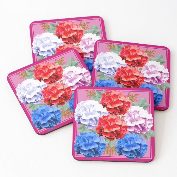 Item preview, Hydrangea flower with a pink border designed and sold by SueKnox.