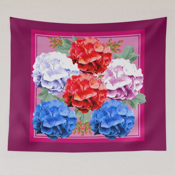 Item preview, Hydrangea flower with a pink border designed and sold by SueKnox.