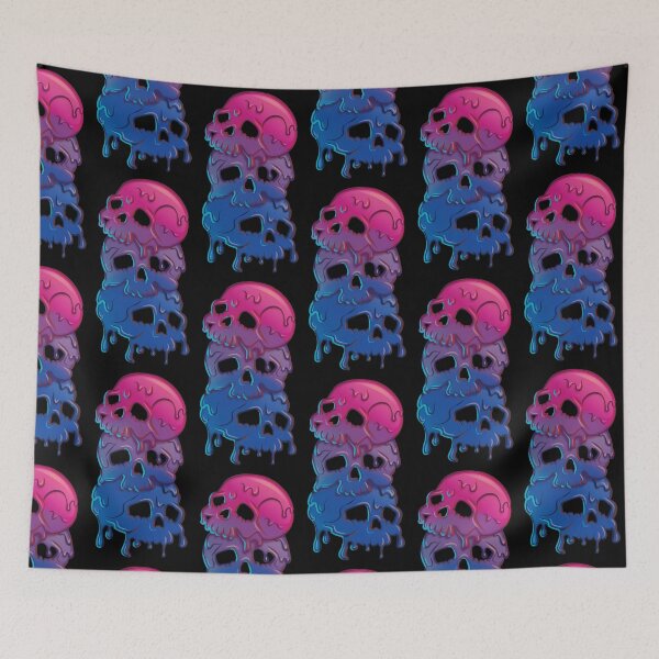 Item preview, Bi Pride Flag Goth Skull Tower Bisexual designed and sold by Irene Koh.